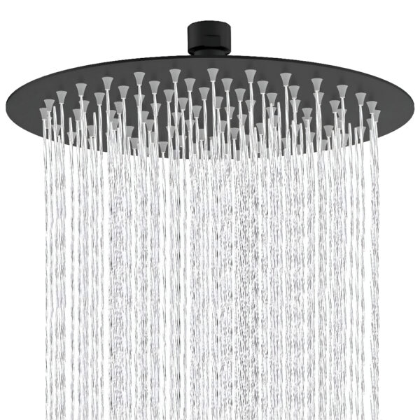 JET SHOWER 8" ROUND SS BLACK