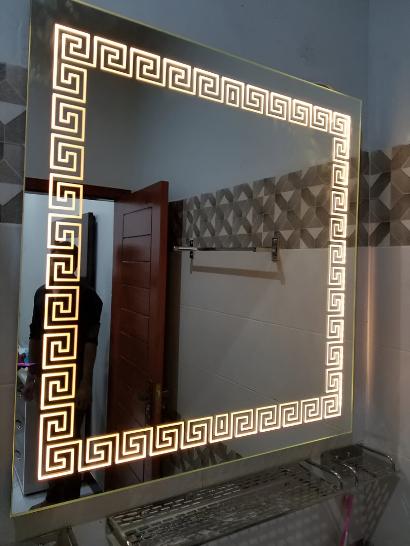 Versace-Acrylic-Border-Mirror-Decor-1 LED MIRROR SQUARE (CHORAS) 2X2 1/2 5FT - Image 1