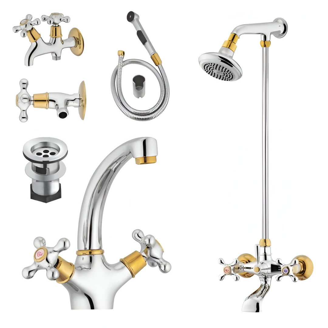 Victorian-Series-Full-Round-600x600 FAISAL BATH SET VICTORIAN CHROOM GOLD 707 - Image 1