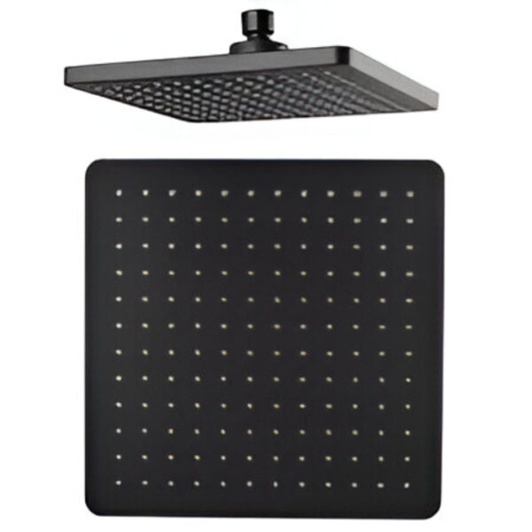 JET SHOWER 8" SQUARE SS BLACK